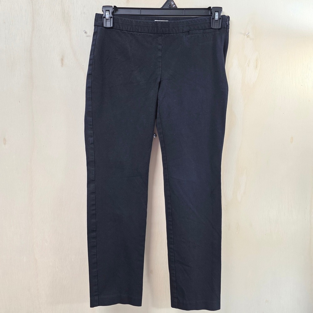 J. Jill Precision Stretch Black Straight Leg Crop Side Zip Pants Size 6